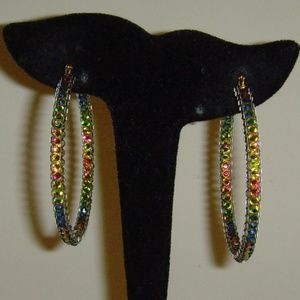Jimmy Crystal  Hoop Earrings - Pierced